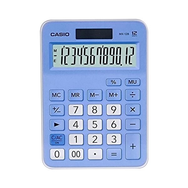 Casio MX-12B-LB Açık Mavi 12 Haneli Masaüstü Hesap Makinesi