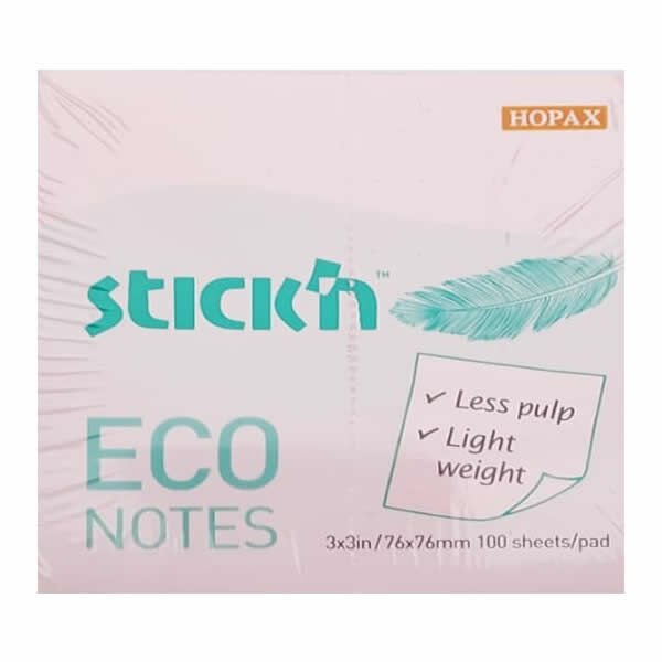 Gıpta Stickn Eco Notes 76x76 100 Yaprak Pastel Pembe Not Kağıdı