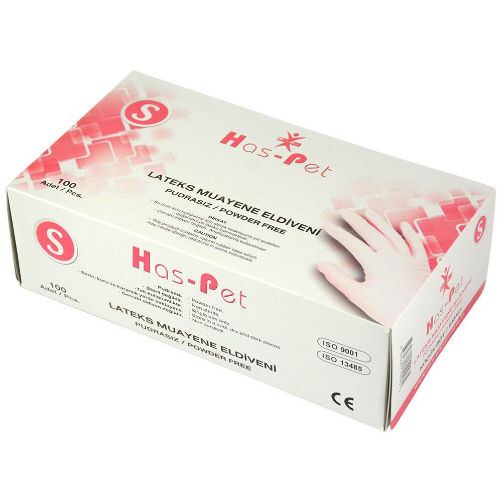 Haspet Lateks Pudrasız S Beden Eldiven 100lü