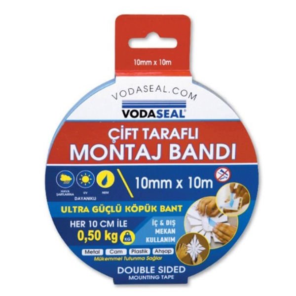 Vodaseal 10mm x 10mt Kablo Kanalları İçin Çift Taraflı Montaj Bandı
