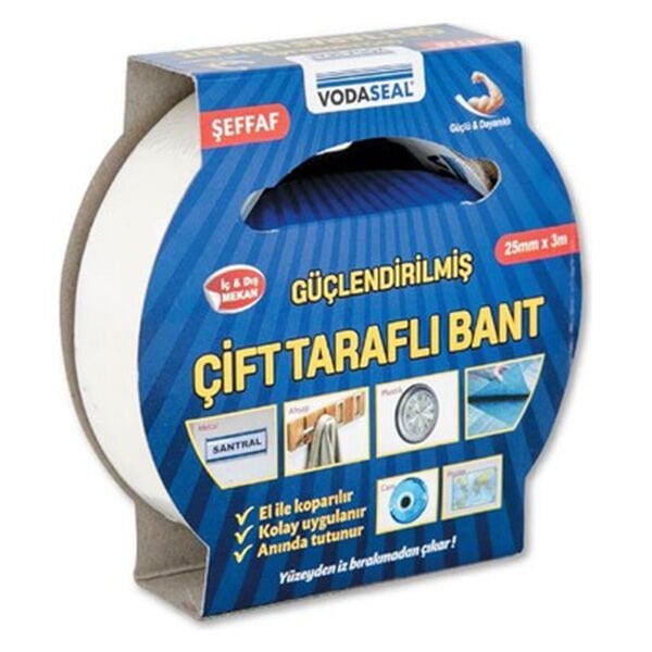 Vodaseal 25mm x 2mt Güçlendirilmiş Çift Taraflı Bant