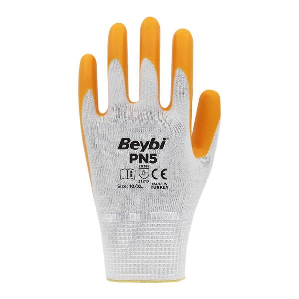 Beybi Pn5 No:9 Sarı Beyaz Nitril Eldiven