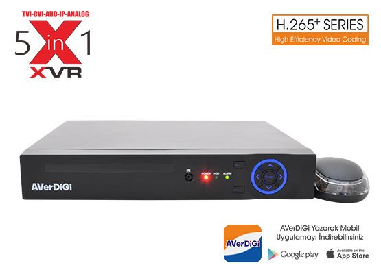 Averdigi Ad-5016E 16 Kanal 5Mp Destekli 5M-N XVR H.265 1x6TB Hdmı&Vga&Bnc(Adaptörsüz)