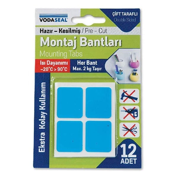 Vodaseal 12 li Mavi Beyaz Ebatlı Montaj Bandı
