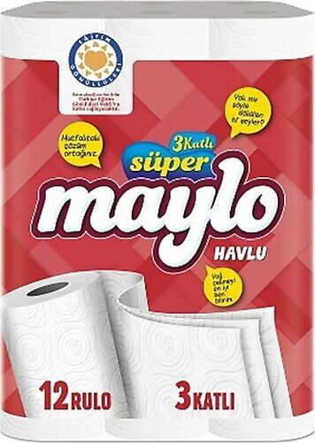 Maylo Düşleyecek Büyüyyecek Kağıt Havlu 3Kat 12li