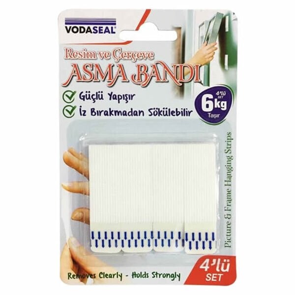 Vodaseal 4 lü Set 6 kg Taşıma Kapasiteli Resim Ve Çerçeve Asma Bandı