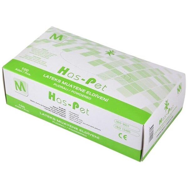 Haspet 100 lü M Lateks Pudralı Eldiven