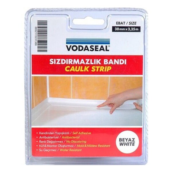 Vodaseal 38mm x 3.35mt Beyaz Küvet Kenarı Sızdırmazlık Bandı