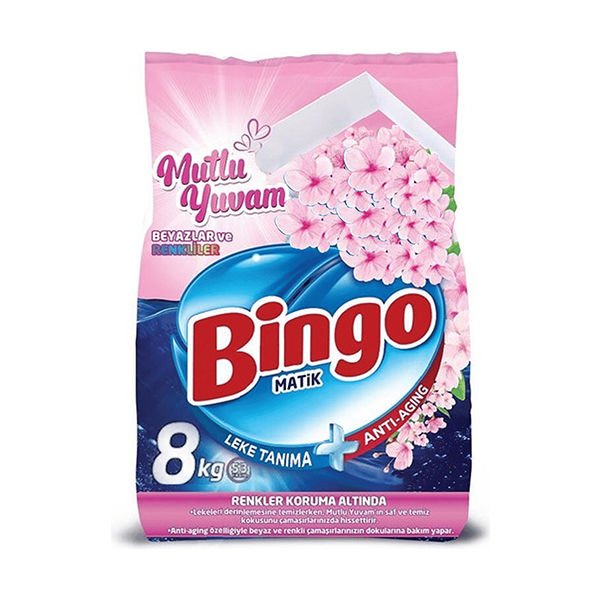 Bingo Matik Toz Deterjan Mutlu Yuvam Renkliler 8Kg