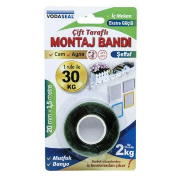 Vodaseal 20mm x 1.5mt Çift Taraflı Köpük Bant