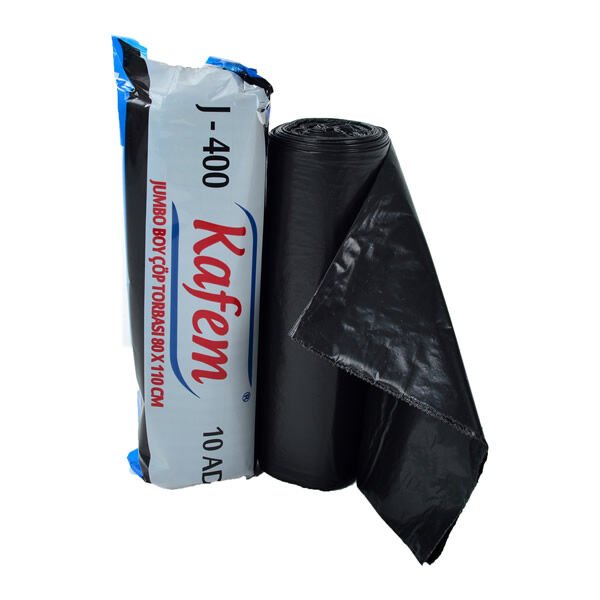 Kafem J400 80x110 cm 10 lu Siyah Jumbo Çöp Poşeti
