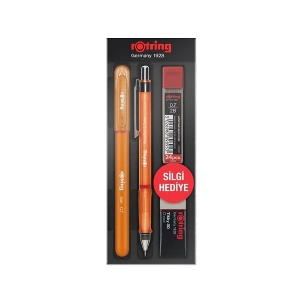 Rotring Visuclick+Jel 0.7 mm Turuncu Okul Seti