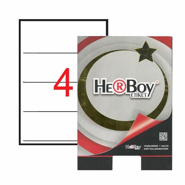 Herboy HB-1404 210mmX74,25mm Beyaz Laser Etiket