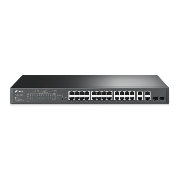 Tp-Link TL-SL2428P 24 Port 10-100 Poe+ Switch 4 Port SFP Çelik Kasa Rack Mount