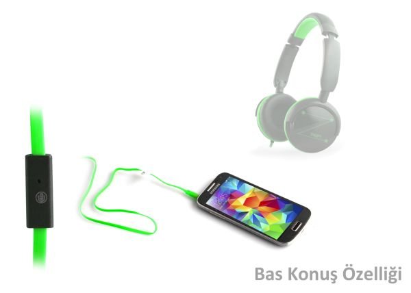 Snopy SN-045 Siyah Yeşil Baş Üstü Tek Jaklı Kulaklık