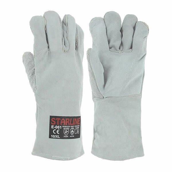 Starline E-061 No:10 Gri Kaynakçı Yüksek Aşınma Dirençli Koruma Eldiveni