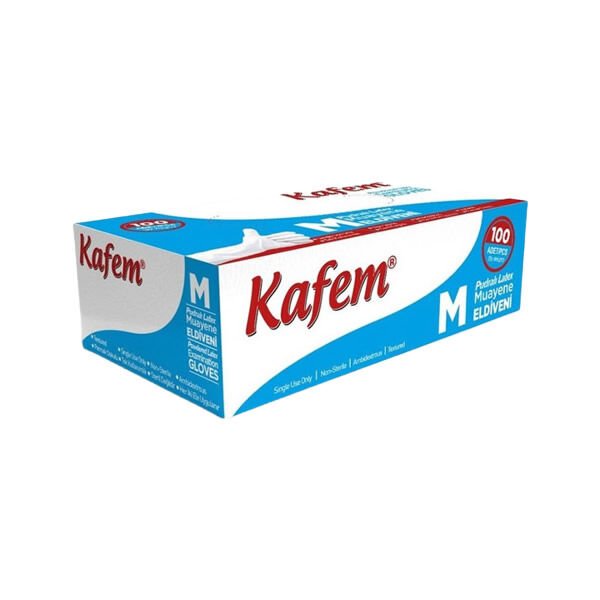 Kafem 100 lü M Latex Pudralı Muayene Eldiveni