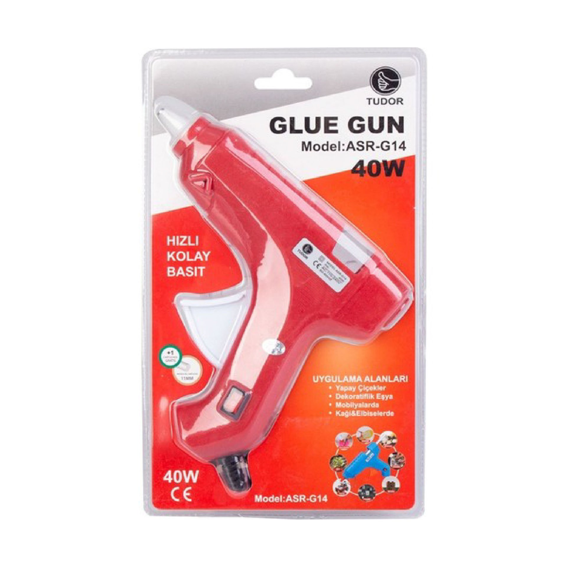 Tudor ASR-G16 20W Kırmızı Plastik Silikon Tabancası