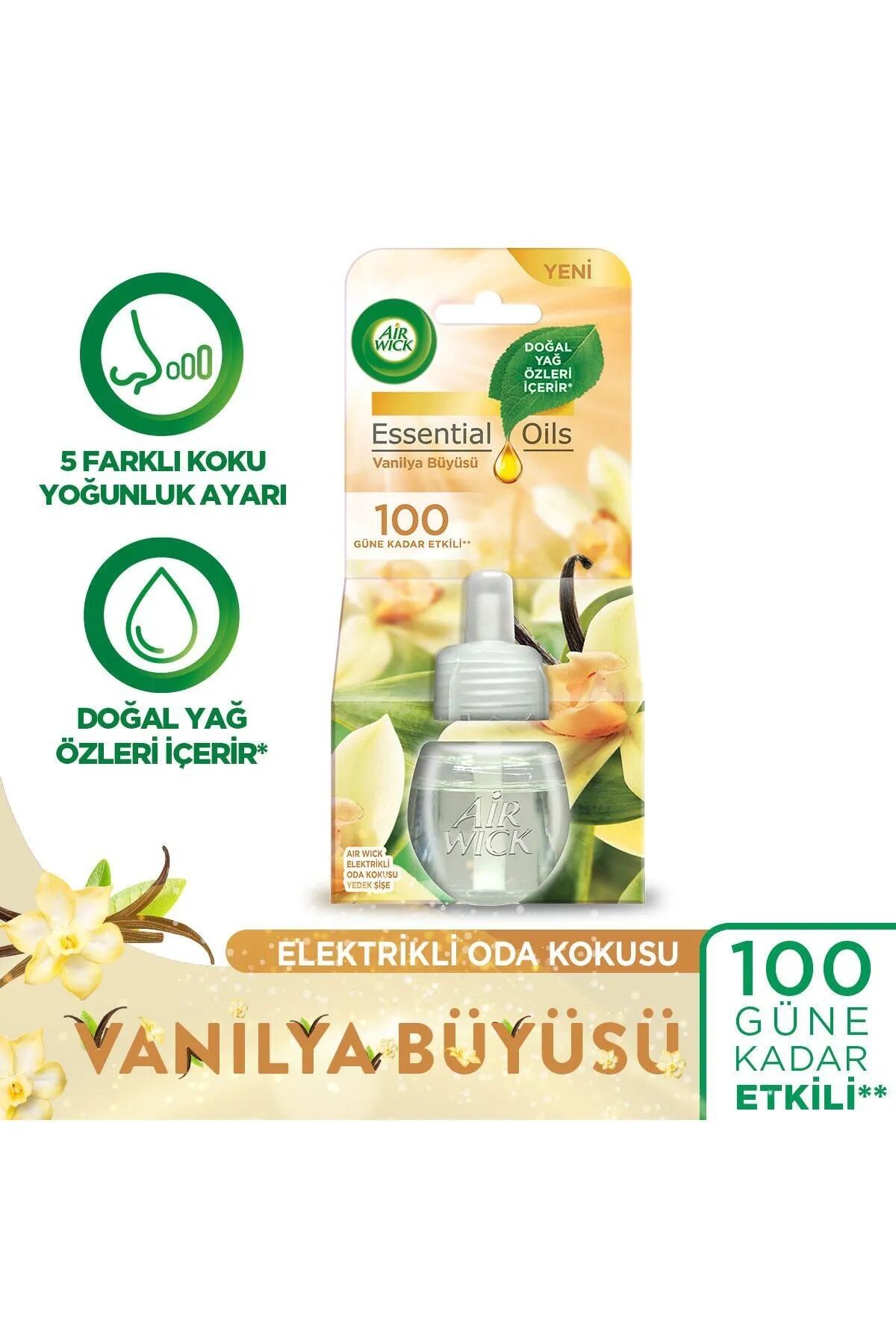 Air Wick Elektrikli Oda Kokusu Cihaz ve Yedek Şişe Vanilya Büyüsü 19ml