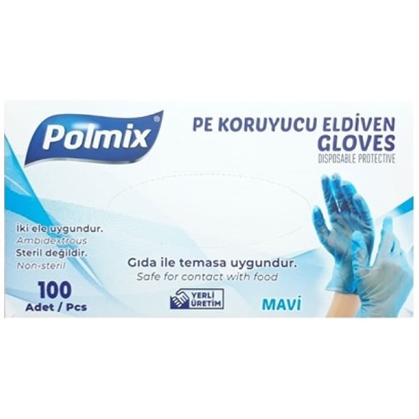 Polmix 100 lü Mavi Koruyucu Eldiven