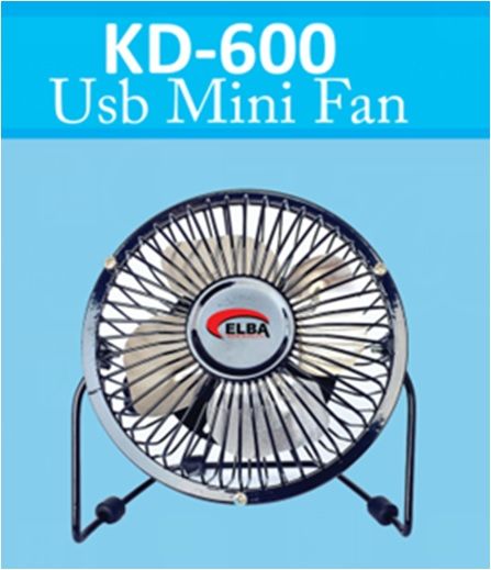 Elba KD-600 Metal 6'' Usb Vantilatör Renkli