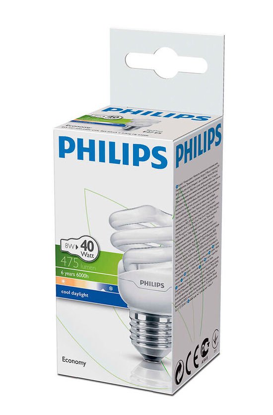 Philips Economy Twister 8w Cdl Beyaz Ampul e27 (406121)