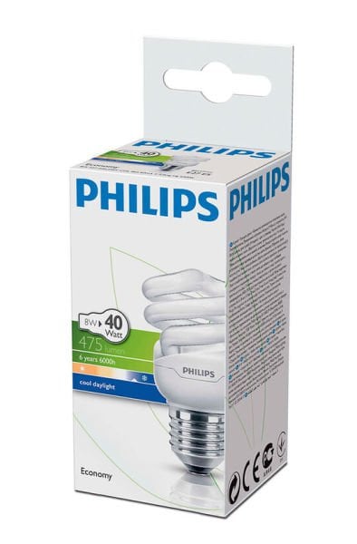 Philips Economy Twister 8w Cdl Beyaz Ampul e27 (406121)