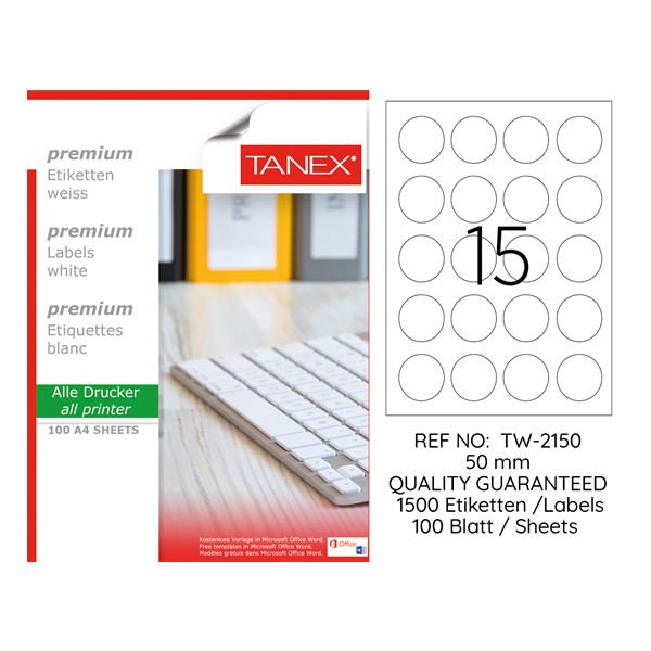 Tanex TW-2150 50 mm 100 lü Lazer Etiket