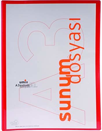 Umix U140 Önden Cepli A3 40 Yaprak Kırmızı Sunum Dosyası