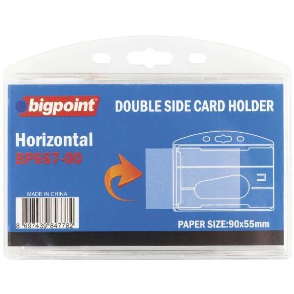 Bigpoint 667 90x55 mm Şeffaf Yatay Çift Yönlü Kart Kabı