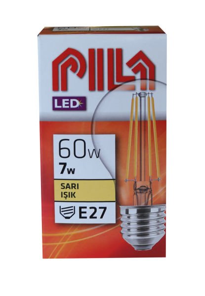 Ampul Pila Led Cla A60w 7w Sarı LEd Ampul E27