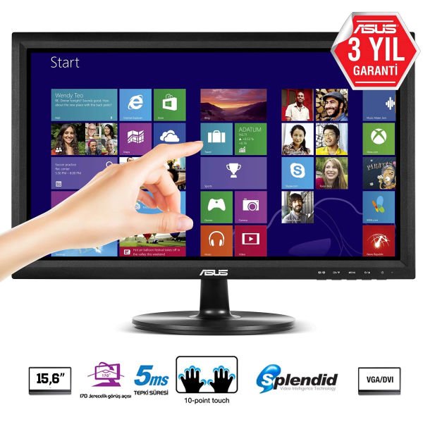 Asus 15.6'' VT168H Led 10Ms Hdmı 1366X768 3Yıl Vga Monitör