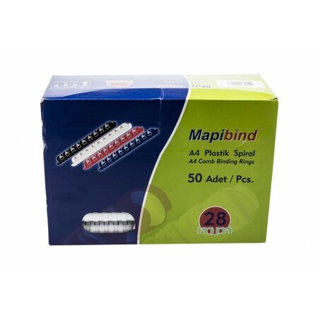 Mapibind 8 mm 100 lü Beyaz Plastik Spiral