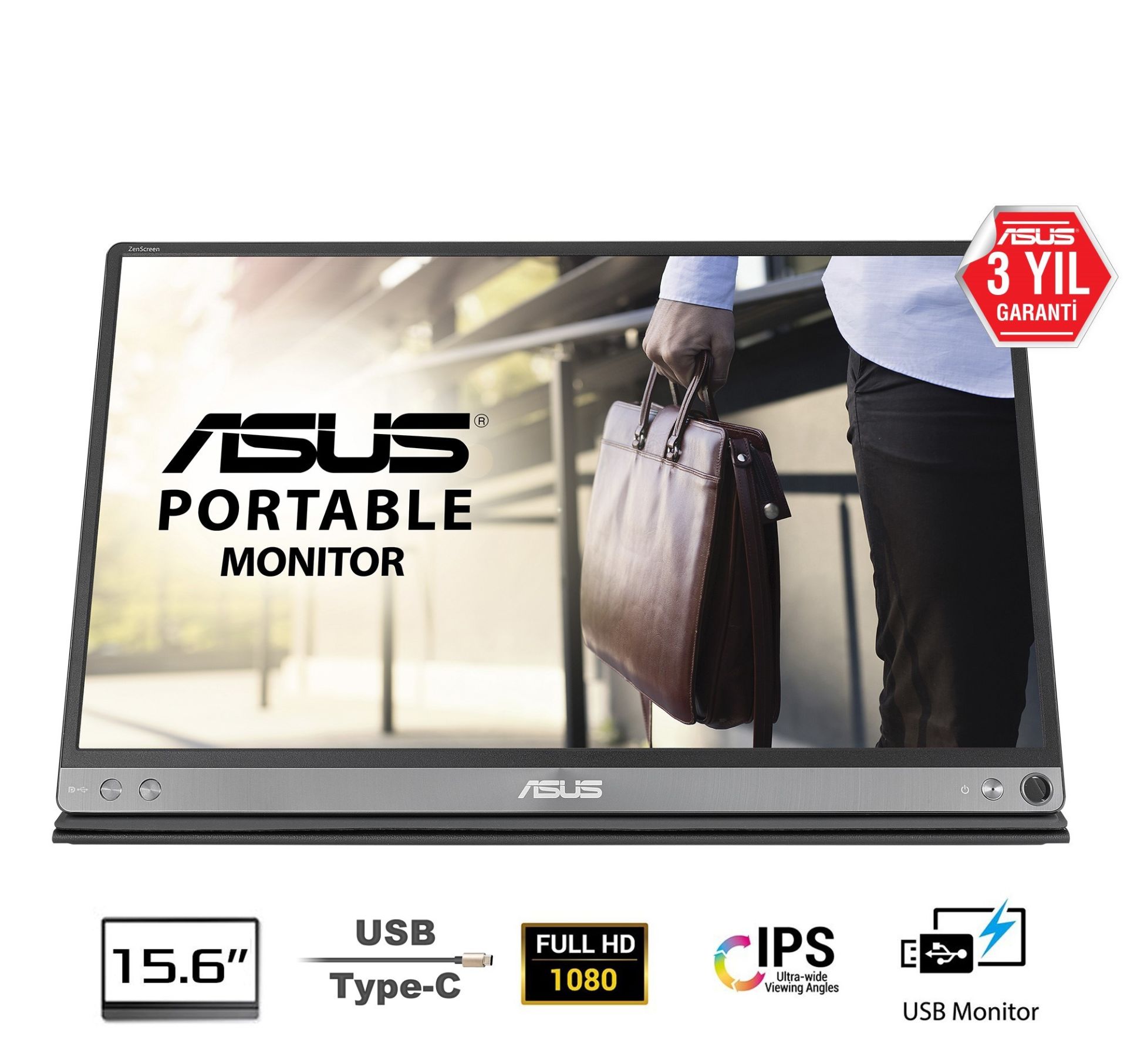 Asus 15.6'' MB16AC ZenScreen 5ms Full HD USB Tip-C IPS Taşınabilir Monitör