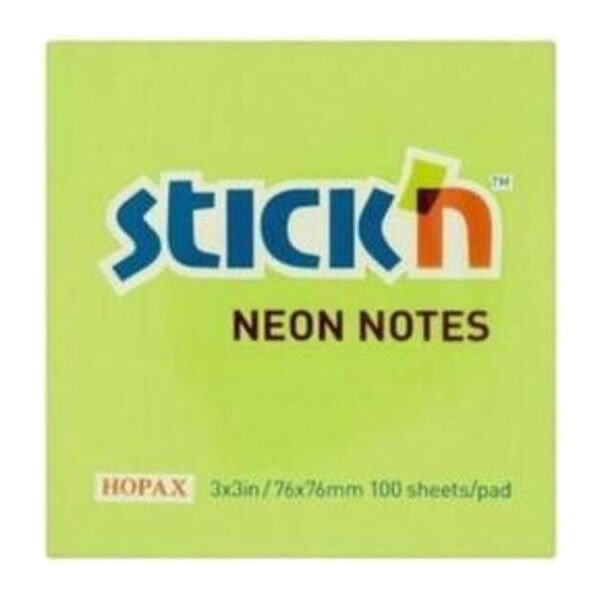 Gıpta Stickn 76x76 100 Yaprak Neon Yeşil Yapışkanlı Not Kağıdı
