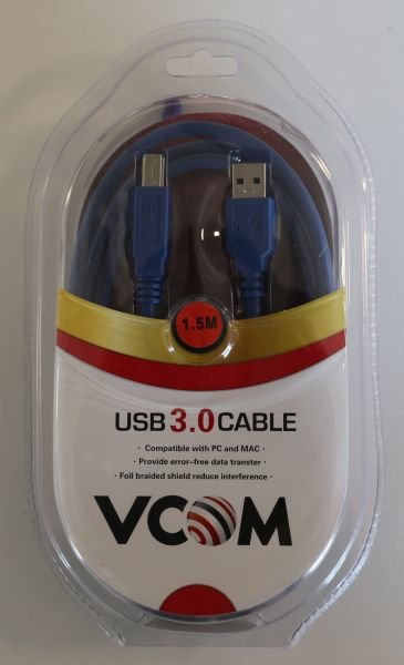 Vcom CU301 1.5mt Mavi Usb 3.0 Yazıcı Kablosu