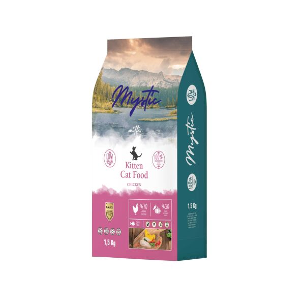 Mystic Az Tahıl Yavru Kedi Maması Tavuklu 1,5kg