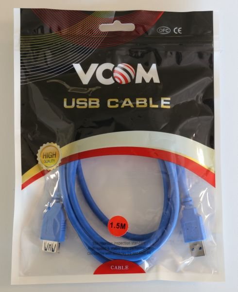 Vcom CU302-1.5mt Mavi Usb 3.0 Uzatma Kablosu