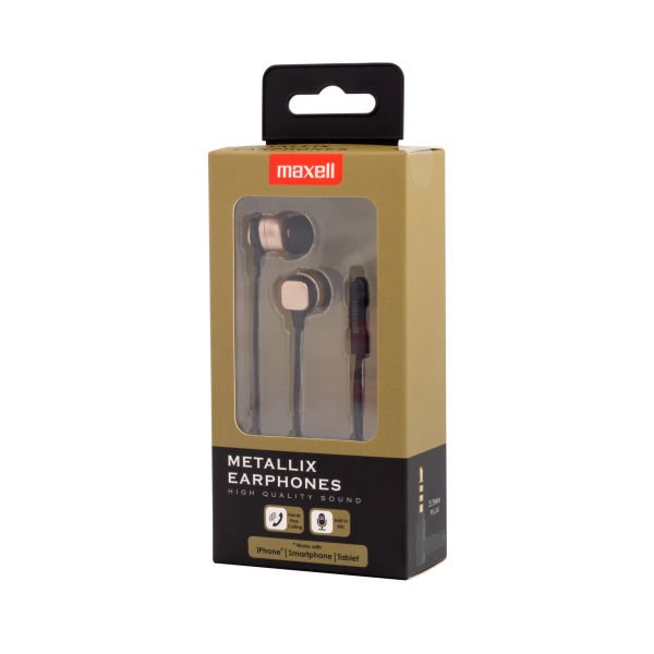 Maxell Metallix Gold Kulakiçi Mikrofonlu Kulaklık Tek Jaklı