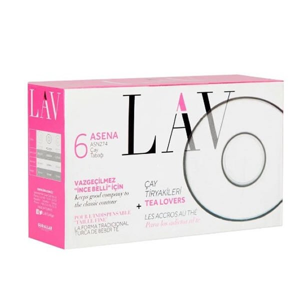 Lav 6 lı Asena Oval Çay Tabağı