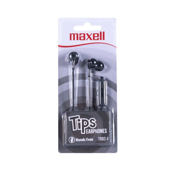 Maxell In-Tips Earphones Siyah Kulakiçi Mikrofonlu Kulaklık Tek Jaklı