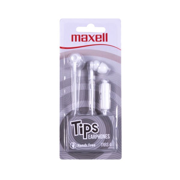 Maxell In-Tips Earphones Beyaz Kulakiçi Mikrofonlu Kulaklık Tek Jaklı