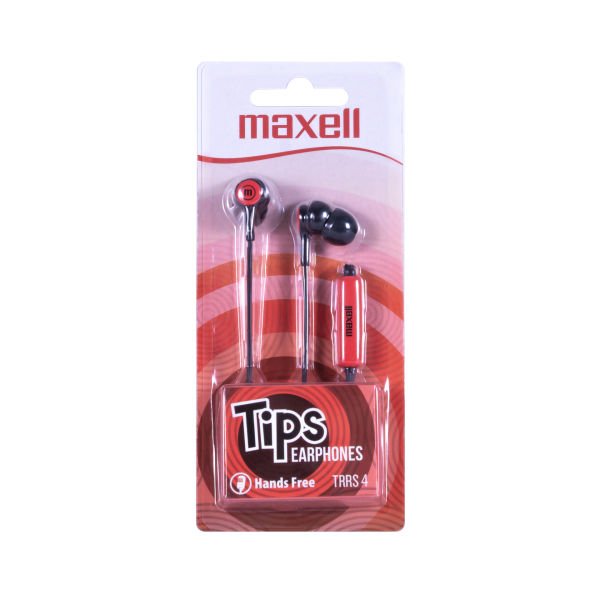 Maxell In-Tips Earphones Kırmızı Kulakiçi Mikrofonlu Kulaklık Tek Jaklı