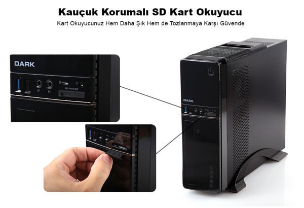 Dark Aura 300W USB3.0, Kart Okuyuculu,MicroATX - Mini ITX Kasa