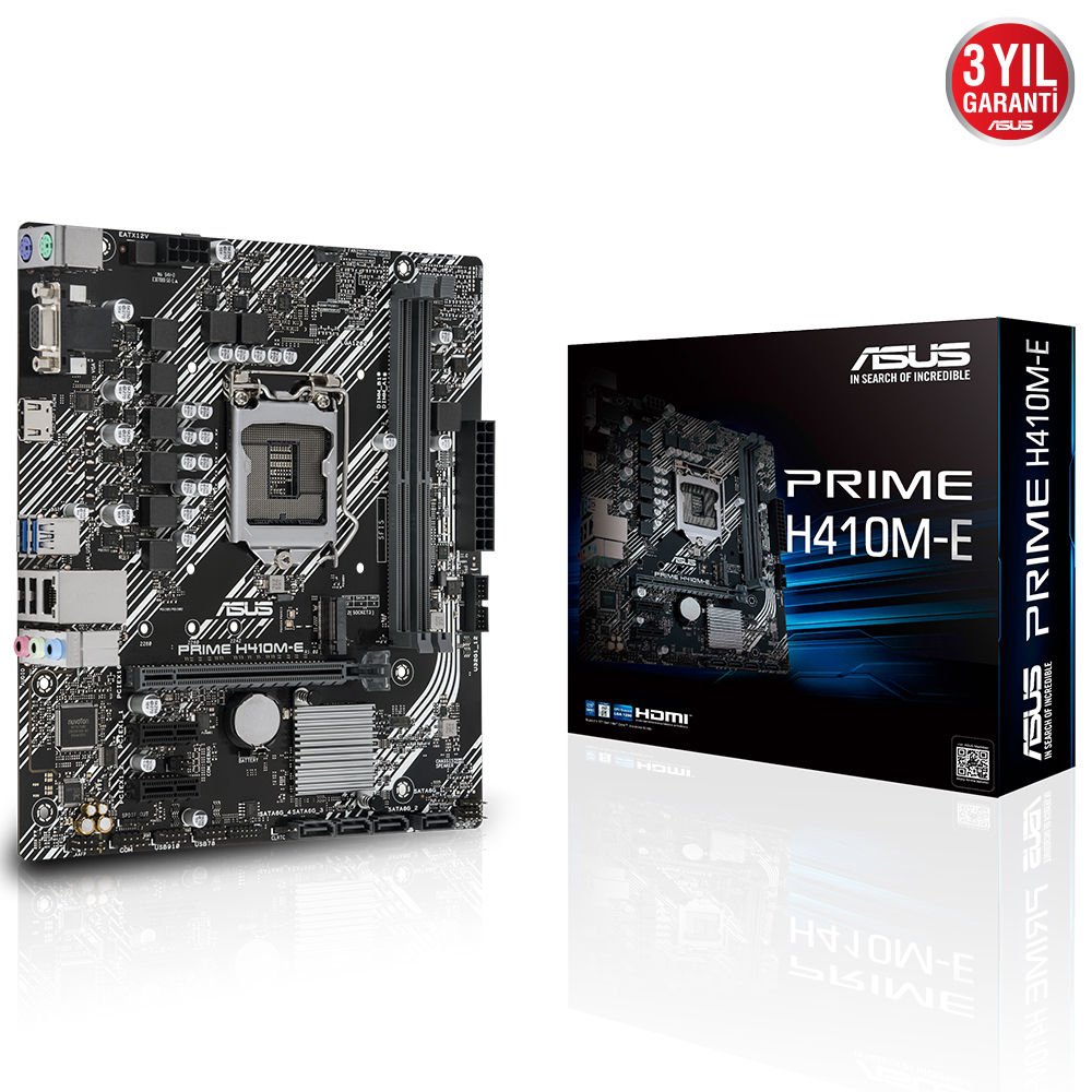 Asus Prıme H410M-E Intel H410 Lga1200 Ddr4 2933 Hdmı Vga M2 Usb3.2 Matx 64Gb Ram Desteği Anakart