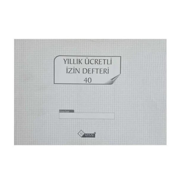 Uysal Yıllık 40 Yaprak Karton Kapak Ücretli İzin Defteri