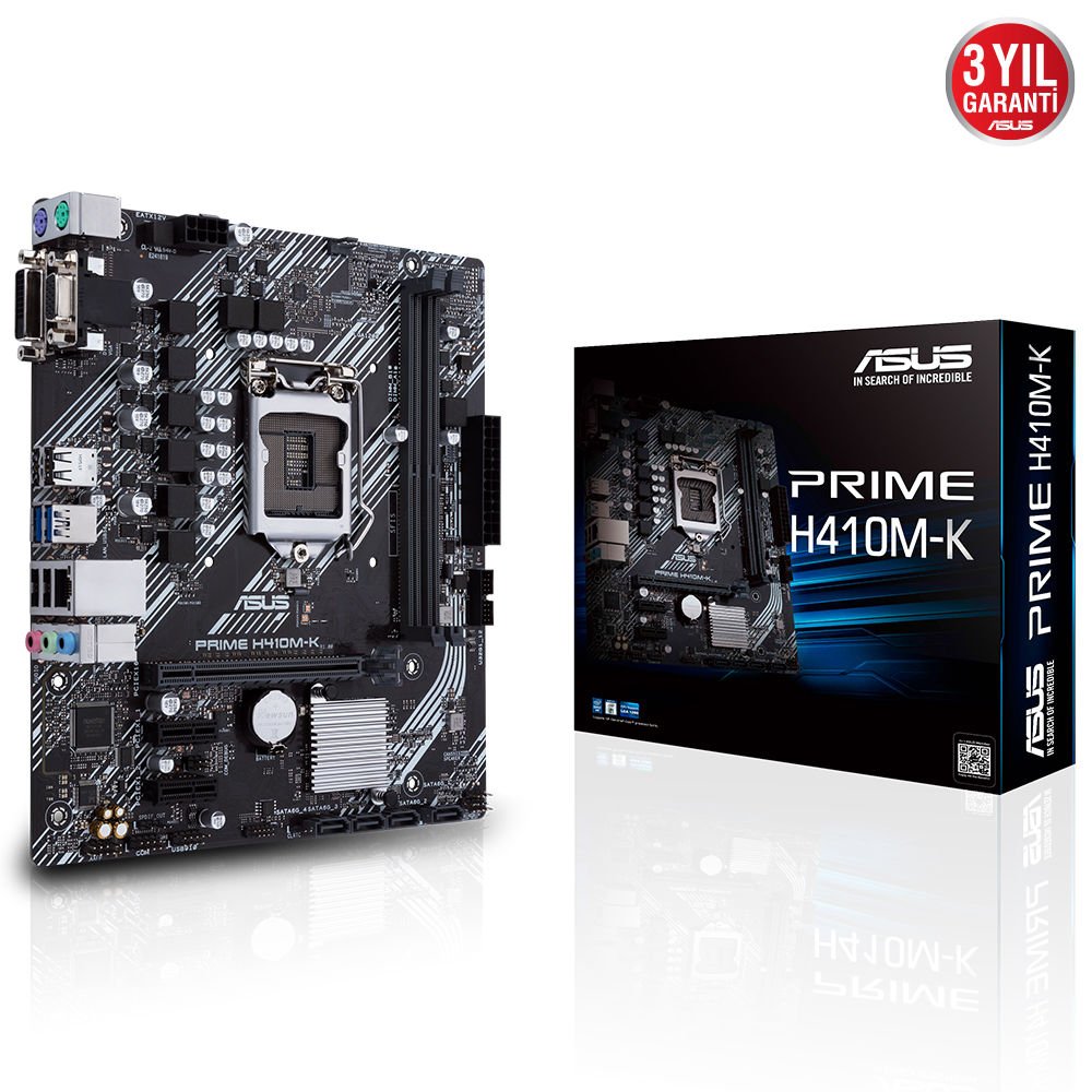 Asus Prime H410M-K Intel 10.Nesil DDR4 Dvi Vga Usb3.1 Anakart