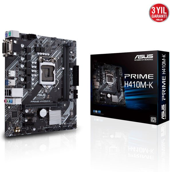 Asus Prime H410M-K Intel 10.Nesil DDR4 Dvi Vga Usb3.1 Anakart