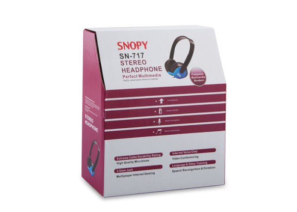 Snopy SN-717 Siyah Mavi Mikrofonlu Kulaklık
