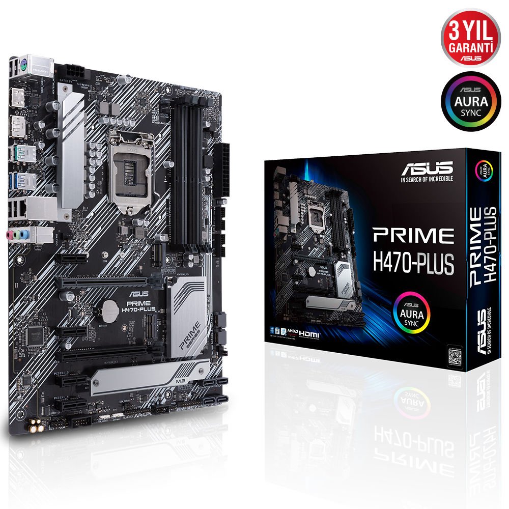Asus Prime H470-Plus Intel 10.Nesil DDR4 Hdmı Dp 2xM2 Usb3.1 Anakart